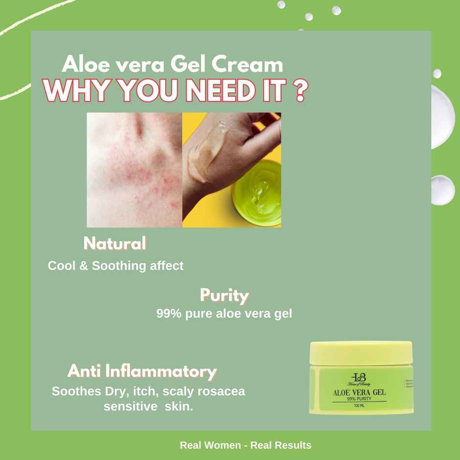 House of Beauty Pure Aloe Vera Gel-sensitive, acne prone skin treats Eczema, Psoriasis (100ml)