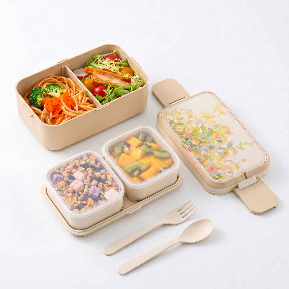 Steelo Bento 3 in 1 Lunch Box | Flower Print