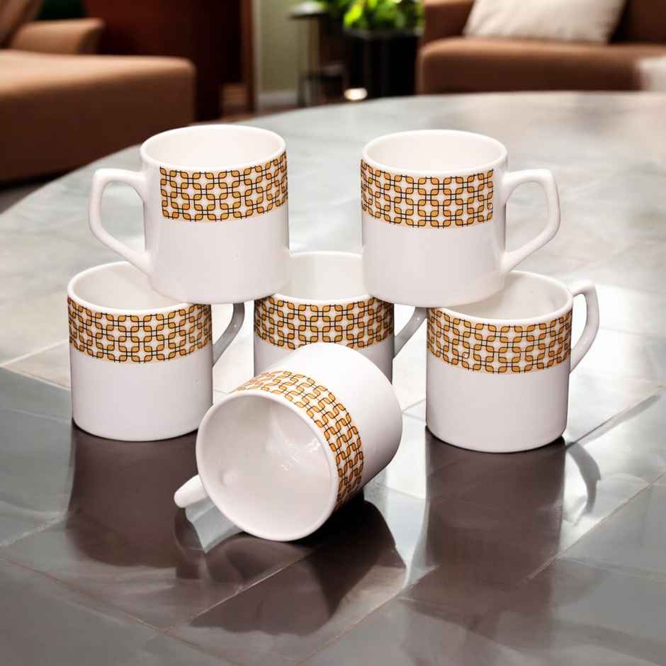 Capsicum Mug Chain Cups| 180 ml | Set Of 6