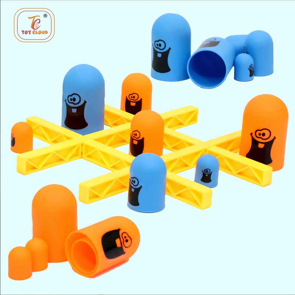 Toy Cloud Tic Tac Toe Gobble Game Cartoon Character Pieces with Durable Grid Board