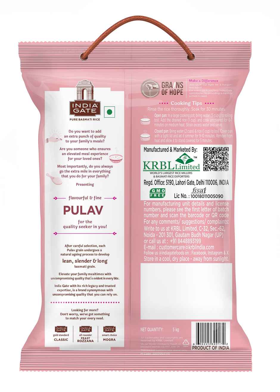 India Gate Flavourful & Fine Pulav Basmati Rice