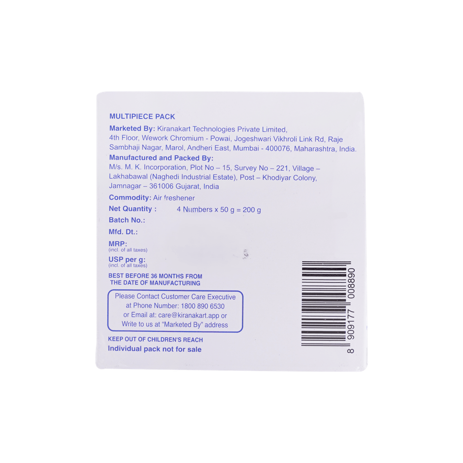 BAY6 Bathroom Air Freshener Blocks (Pack Of 4)- Orchid, Jasmine, Rose, Lavender - Long Lasting Fragrance