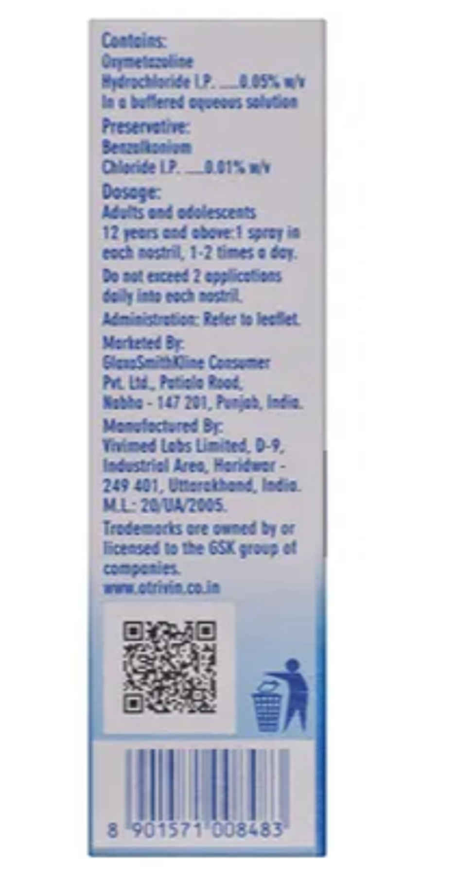 Otrivin Oxy Fast Relief Adult Nasal Spray