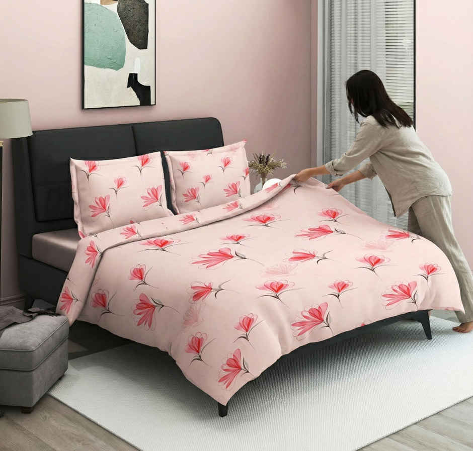 Dream Living 135 GSM Double Bedsheet Set |220 x 250 cm| With 2 Pillow Covers