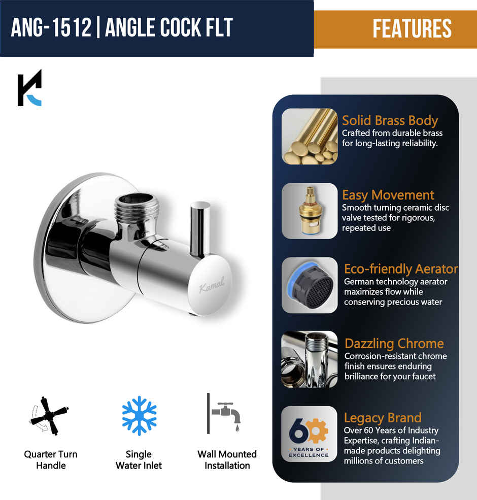 Kamal Angle Cock - Flt Angle Cock Faucet
