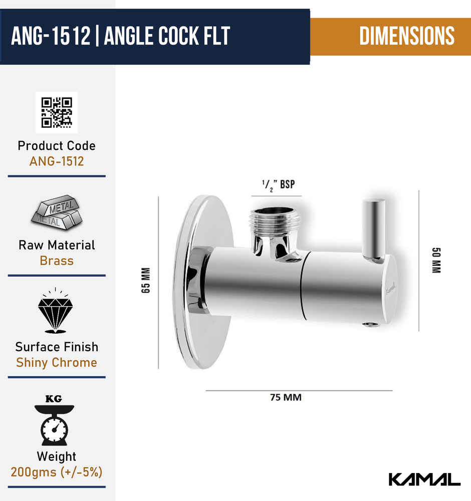 Kamal Angle Cock - Flt Angle Cock Faucet