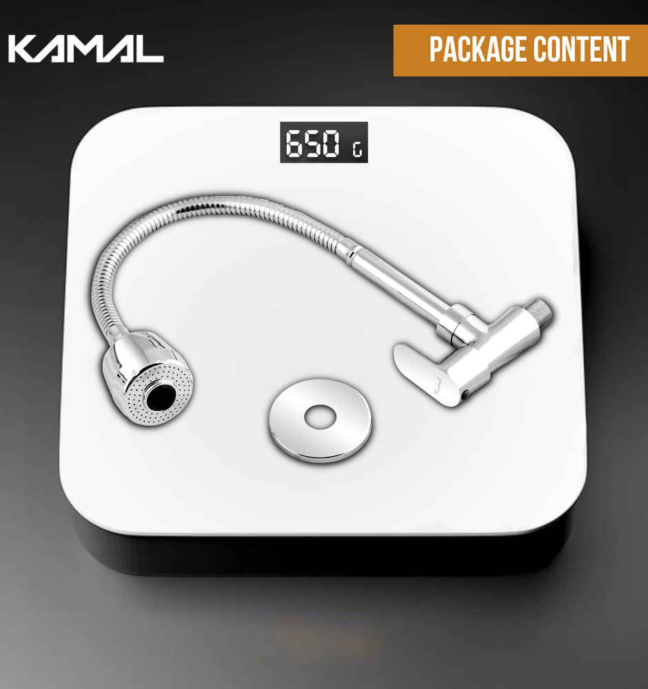 Kamal Sink Spray Opal - Wall Mounted | Ss 304 Flexible Spout 360 Degree Dual Flow | Brass Body