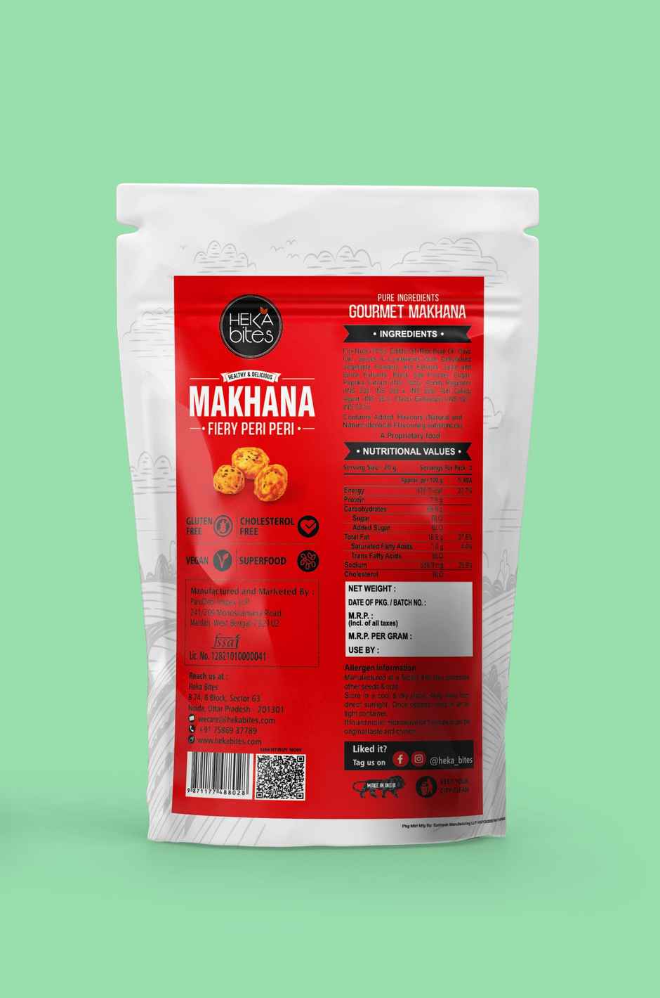 Heka Bites Roasted Makhana Fiery Peri Peri