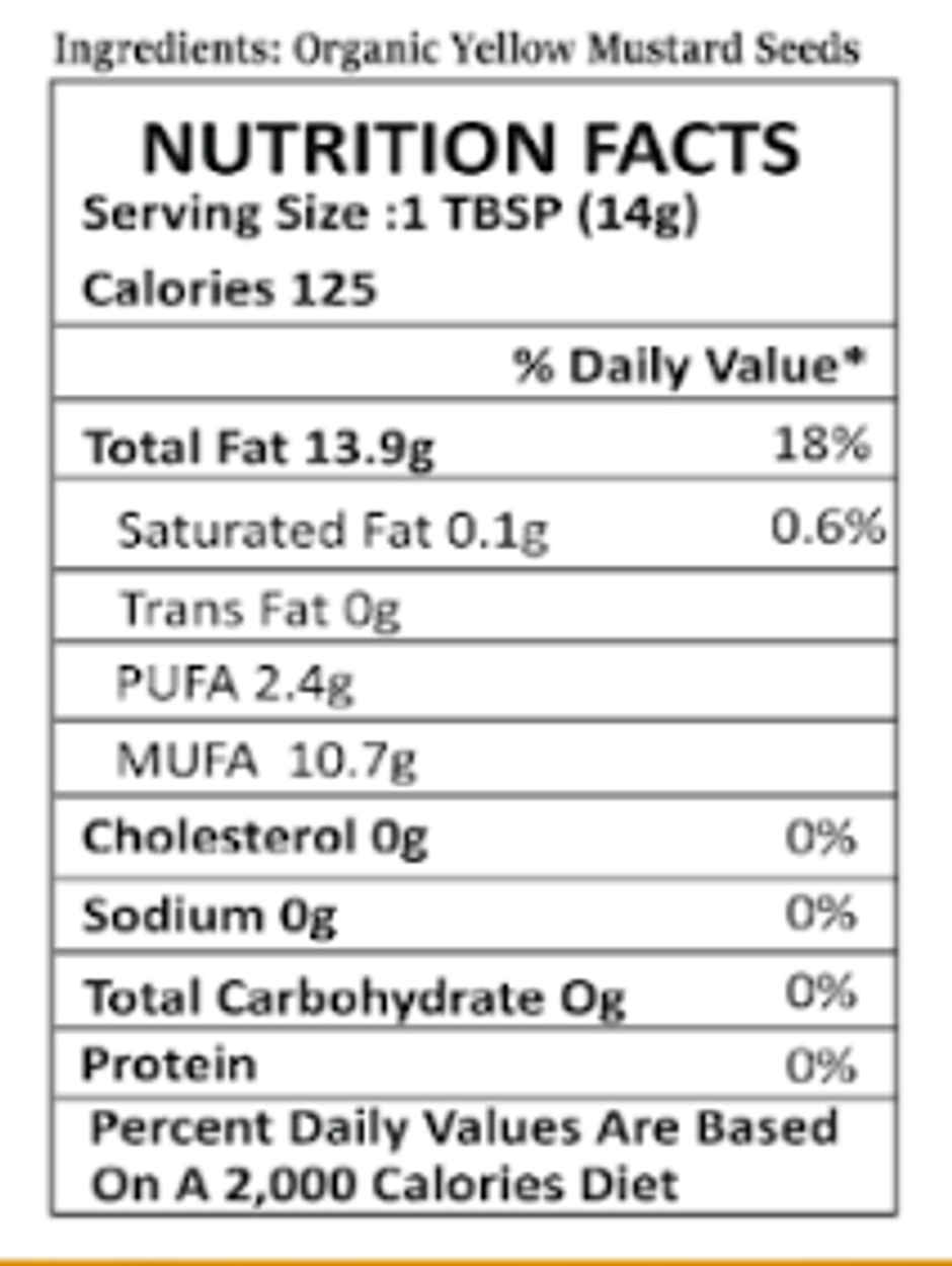 Earthen Story Organic Yellow Mustard (Sarson) Cold Pressed Oil | Healthy Cooking Oil