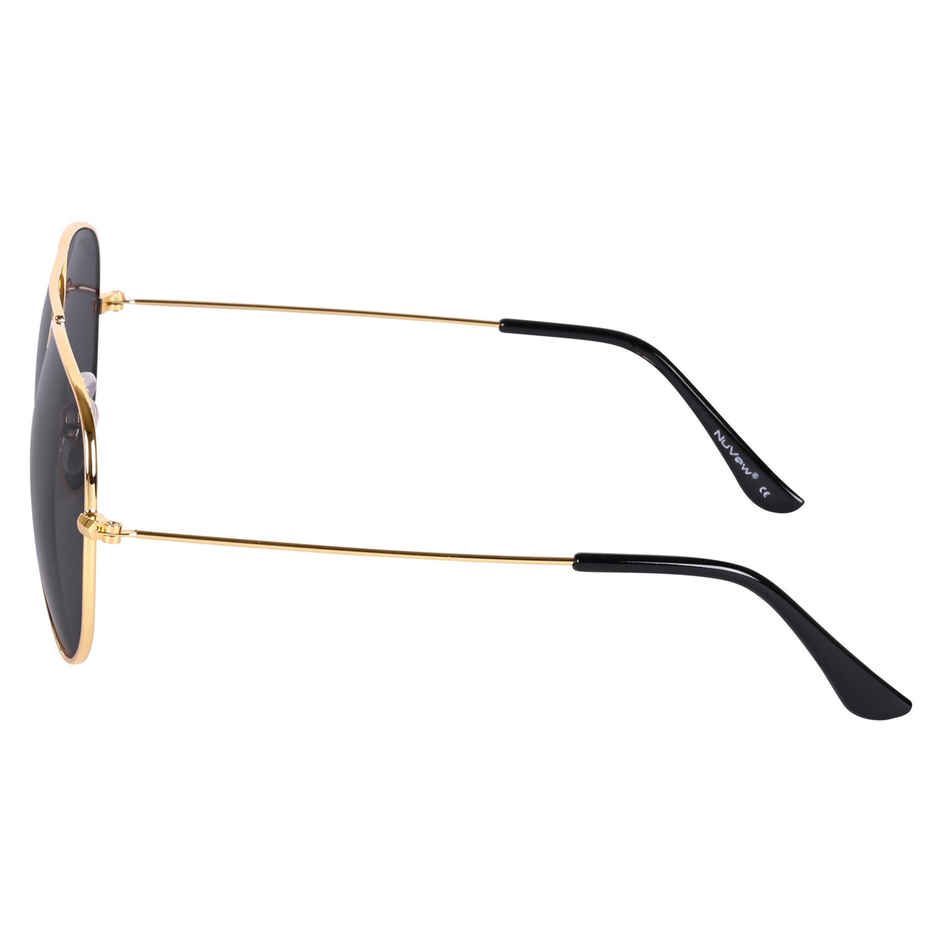 NuVew Unisex Aviator Sunglasses | Gold and Black - Medium