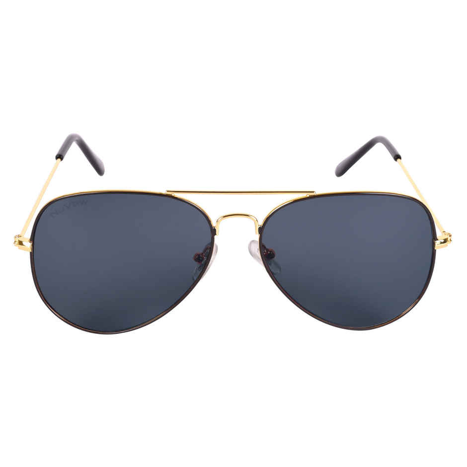 NuVew Unisex Aviator Sunglasses | Gold and Black - Medium