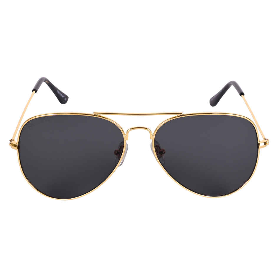 NuVew Unisex Aviator Sunglasses | Gold and Black - Medium