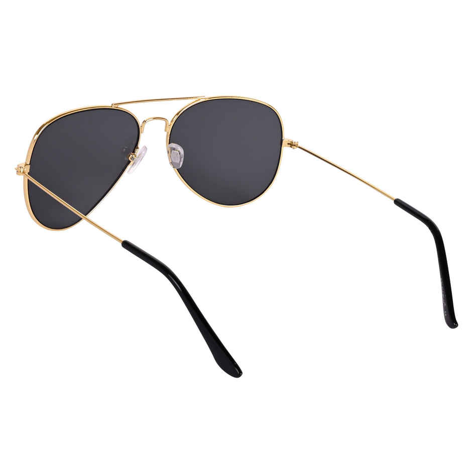 NuVew Unisex Aviator Sunglasses | Gold and Black - Medium