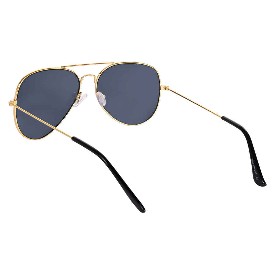 NuVew Unisex Aviator Sunglasses | Gold and Black - Medium