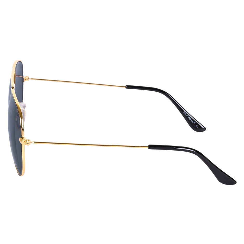 NuVew Unisex Aviator Sunglasses | Gold and Black - Medium