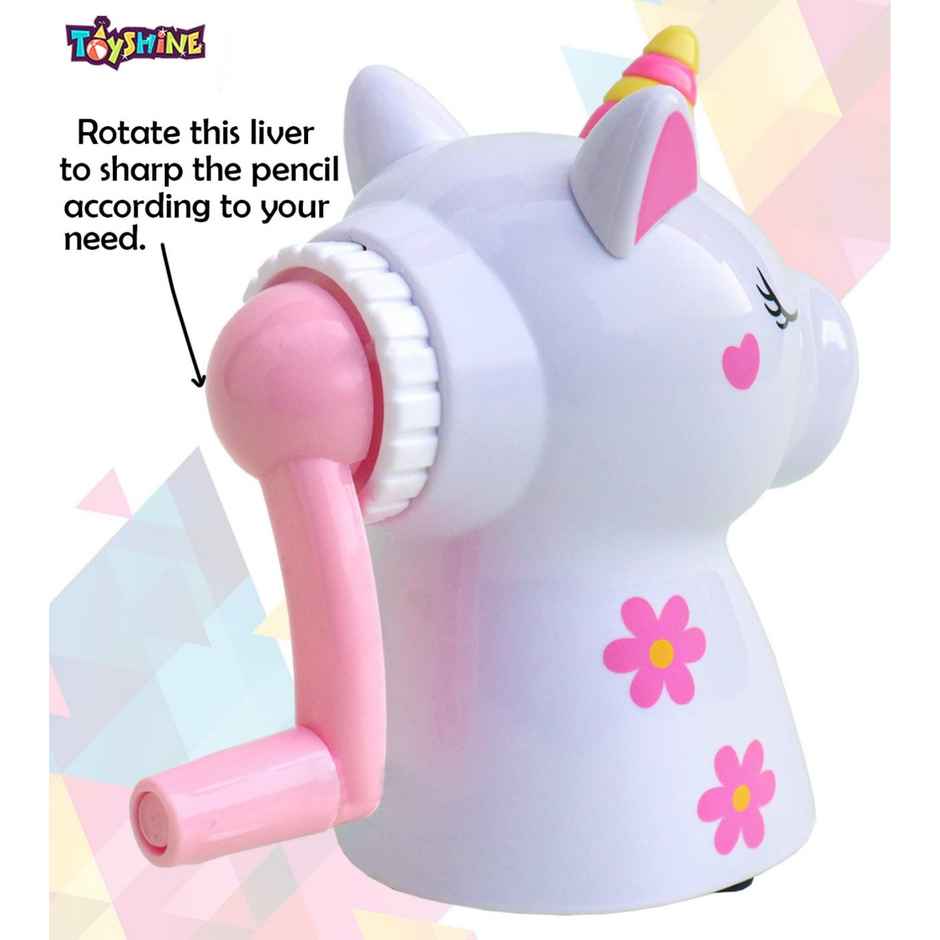 Toyshine Unicorn Pencil Sharpeners Manual for Kids and Artists | White