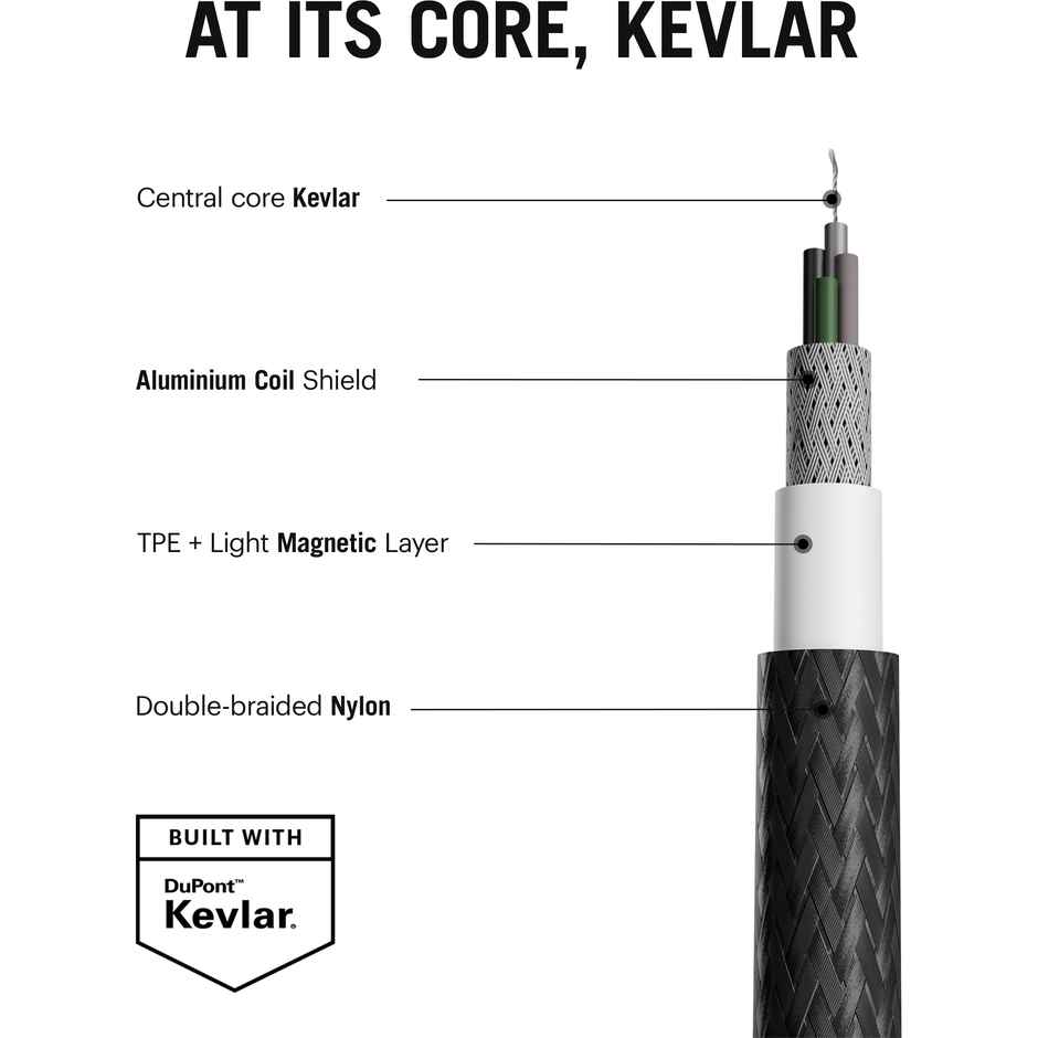 DailyObjects SURGE Kevlar Core USB-C 100W Charging Cable