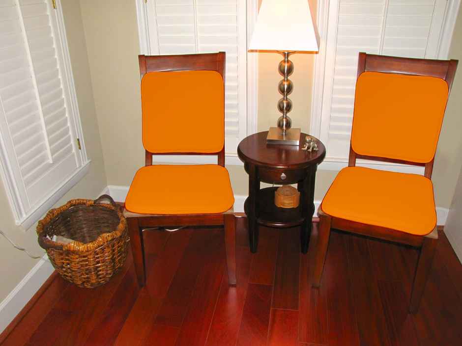 Lushomes Reversible Chair Pads - Orange | 15 x 15 inch