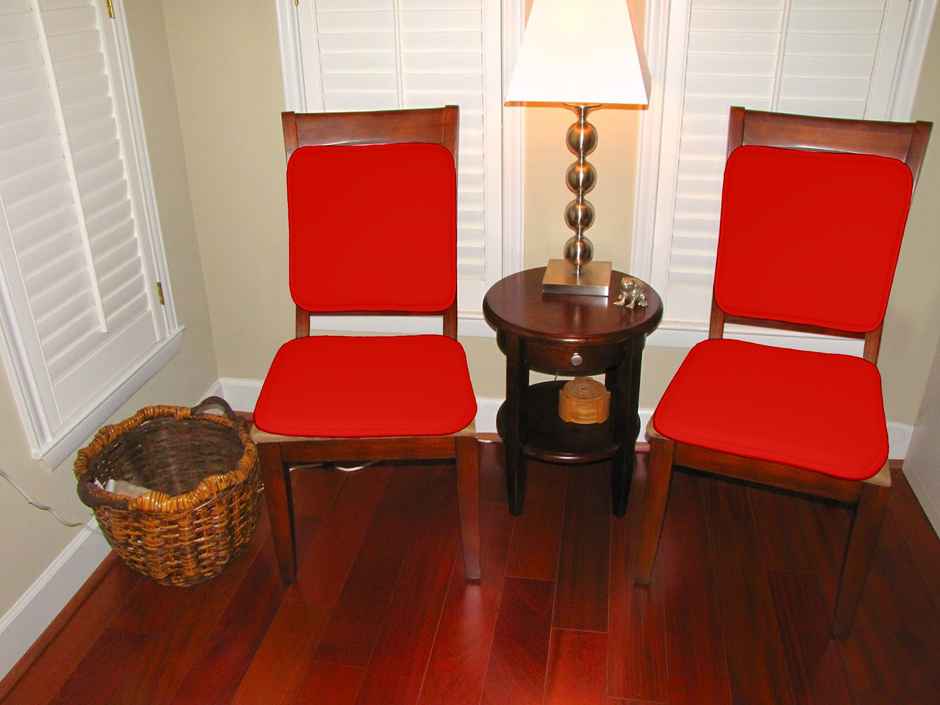 Lushomes Reversible Chair Pads - Red | 15 x 15 inch