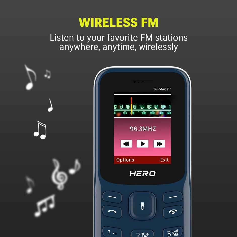 Lava Hero Shakti Dual Sim Keypad Mobile | 1.8" Display | 800 mAh Battery | Dark Blue