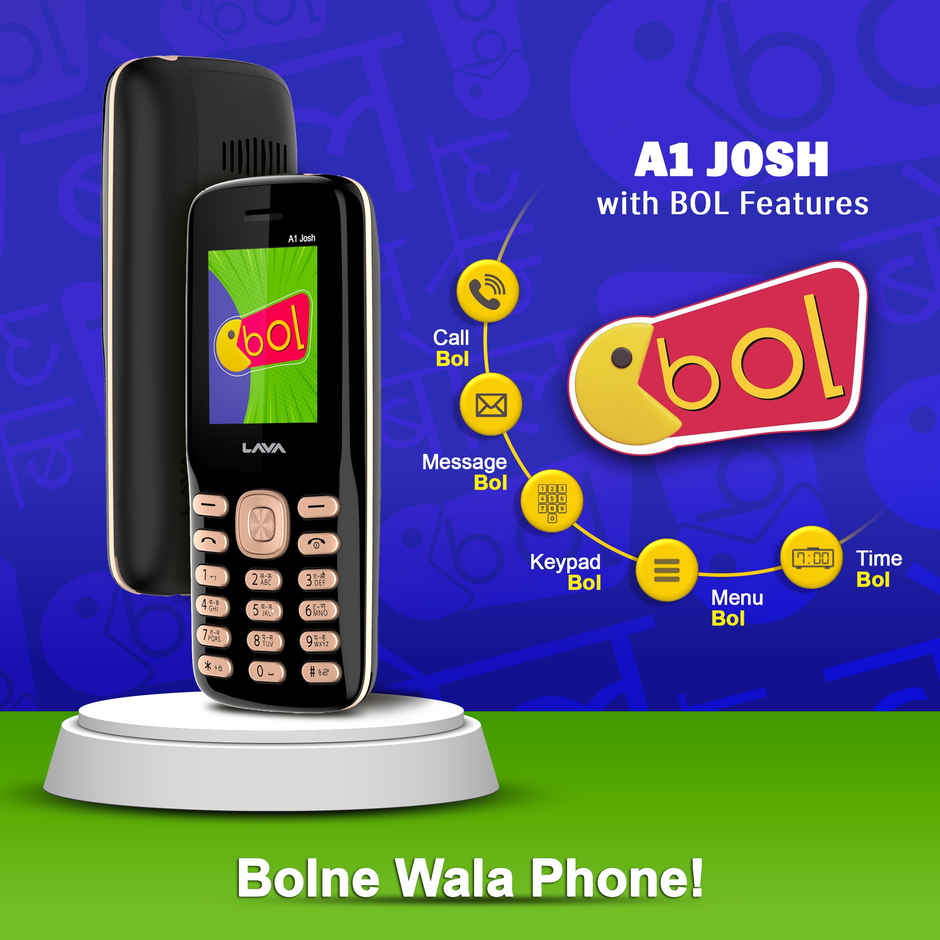 Lava A1 Josh Dual Sim Keypad Mobile | 1.77" Display | 1000 mAh Battery | Bol Feature | Black Gold