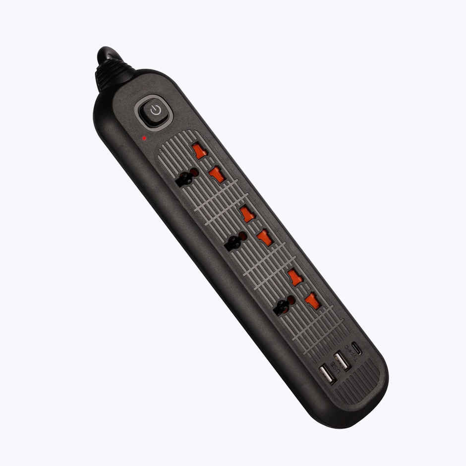 Zebronics Power Bar 132 | 2000W | 1 x Type C Port | 3 x Universal Socket | 2 x USB Port | 3 m