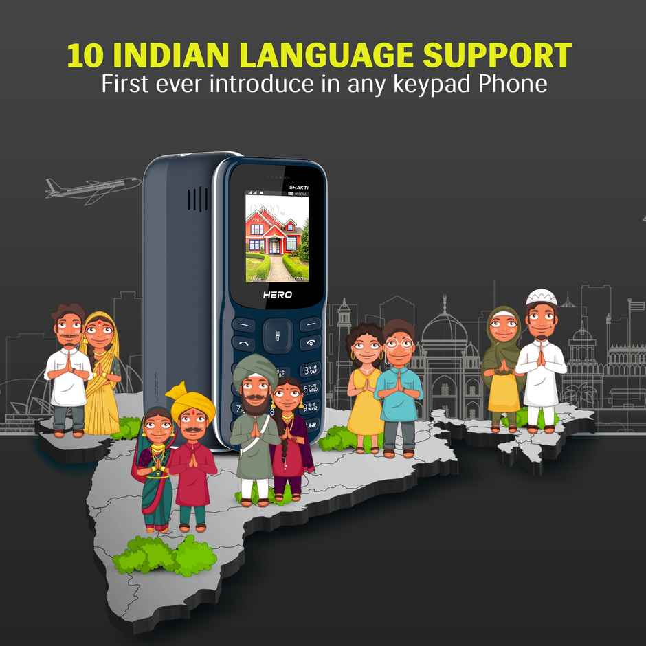 Lava Hero Shakti Dual Sim Keypad Mobile | 1.8" Display | 800 mAh Battery | Dark Blue