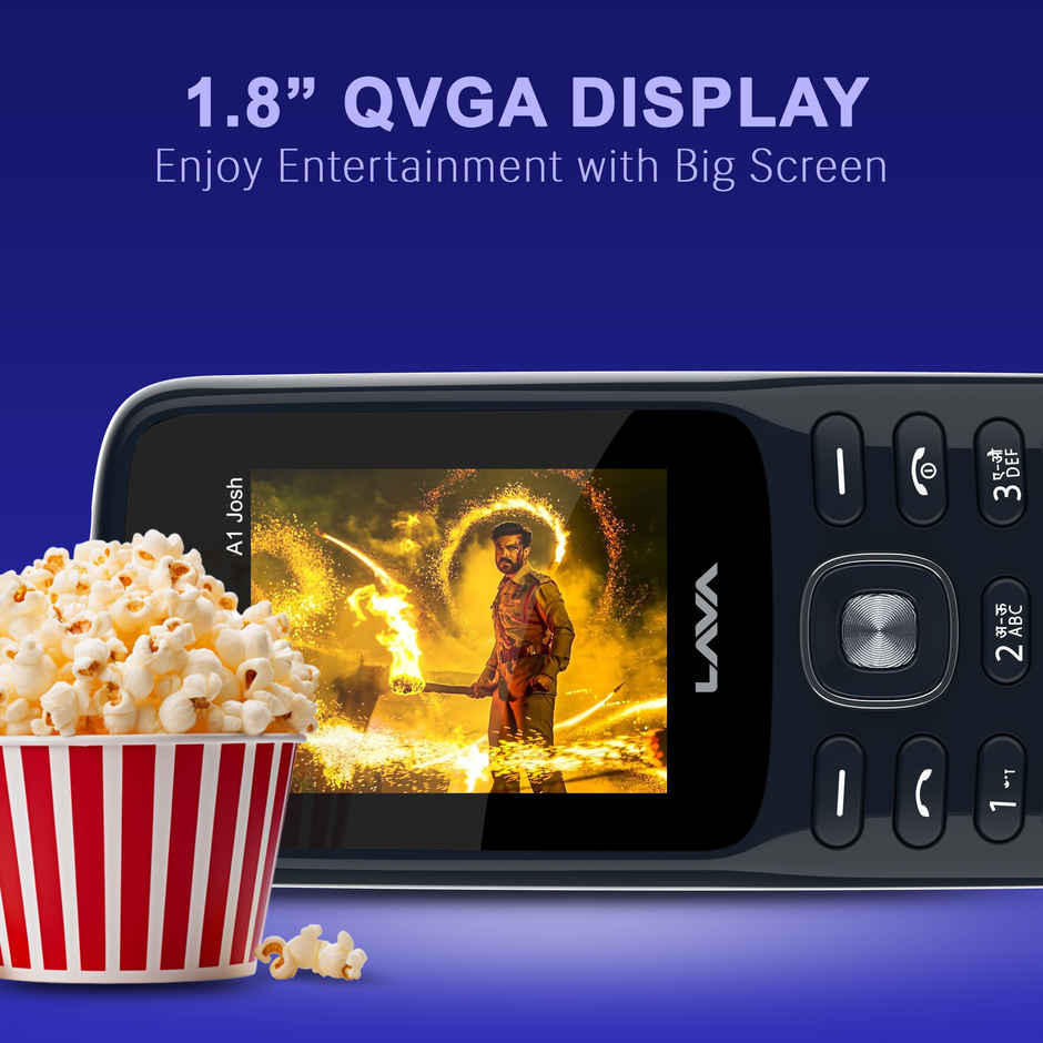 Lava A1 Josh Dual Sim Keypad Mobile | 1.77" Display | 1000 mAh Battery | Bol Feature | Blue Silver