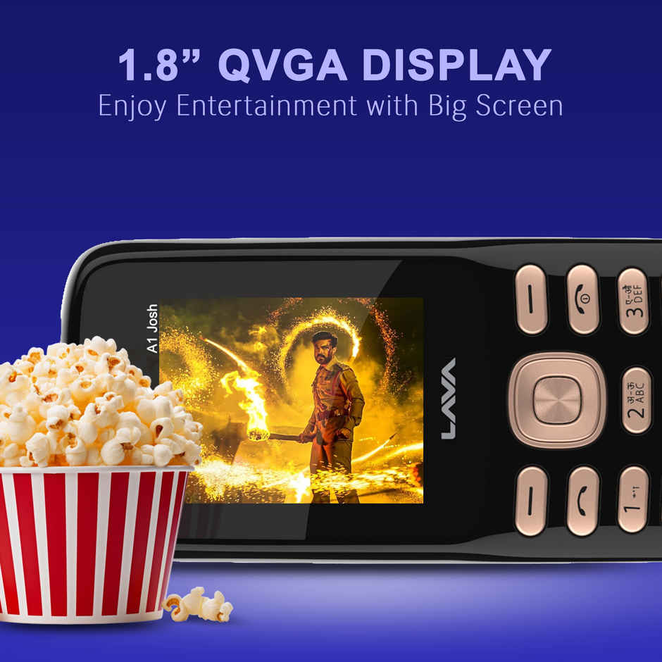 Lava A1 Josh Dual Sim Keypad Mobile | 1.77" Display | 1000 mAh Battery | Bol Feature | Black Gold