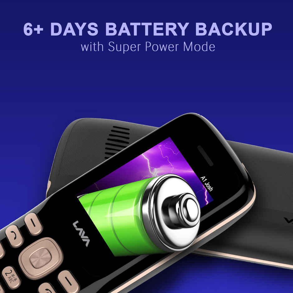 Lava A1 Josh Dual Sim Keypad Mobile | 1.77" Display | 1000 mAh Battery | Bol Feature | Black Gold