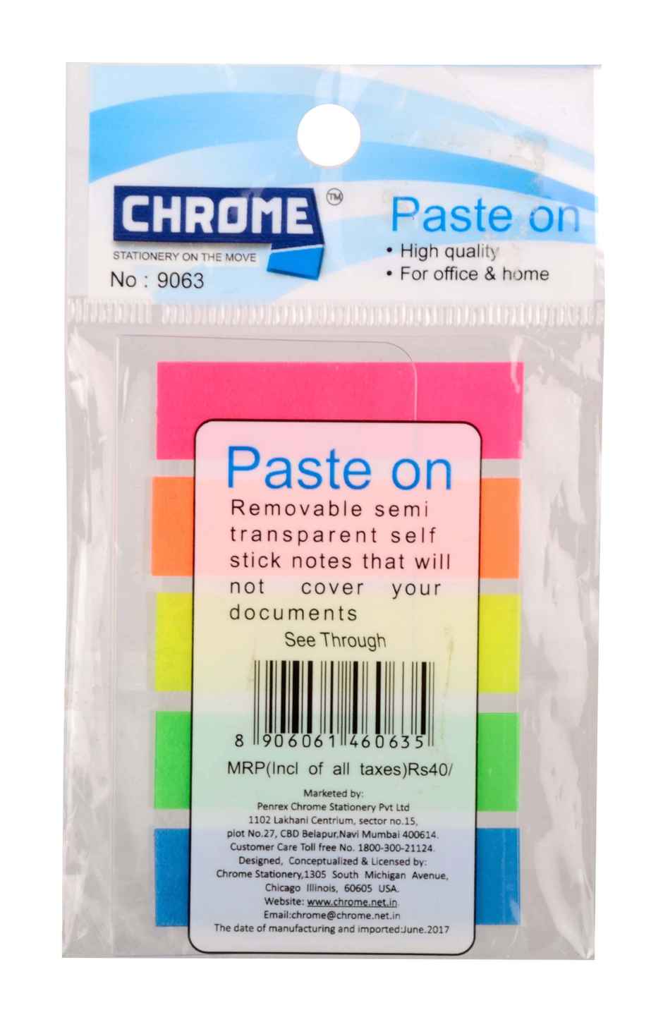 Chrome Neon Flags Sticky Notes 5 Colors