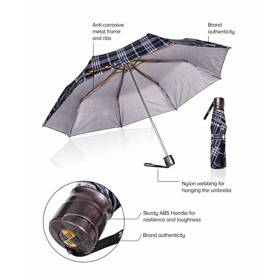 Eume Convoy Manual Open Umbrella - Black Checks | 21.5 Inch | 3 Fold