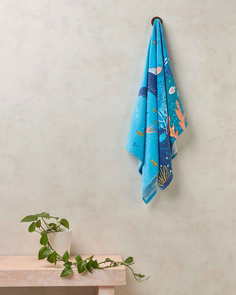 Himeya Play 350 GSM Cotton Bath Towel | Sea World