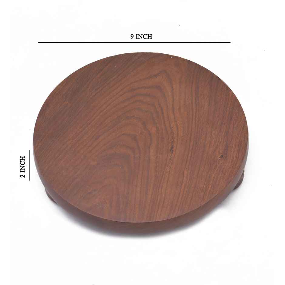 Oggn Brown Shisham Wood Chakla 9 Inch