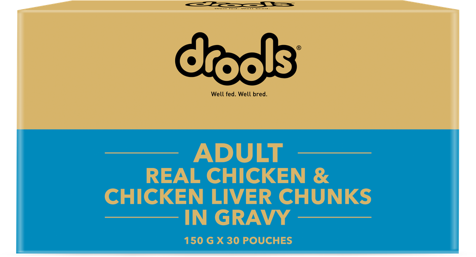 Drools Adult Real Chicken And Chicken Liver Chunks In Gravy (150 gm x 30)