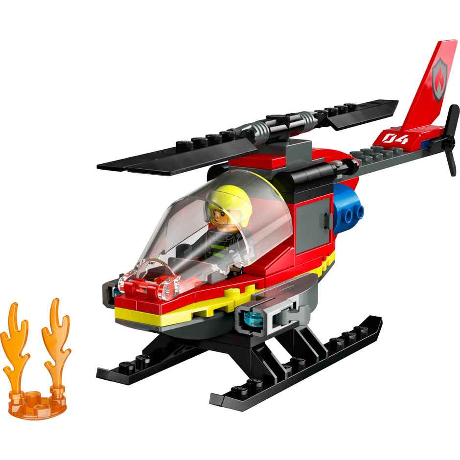 LEGO City Fire Rescue Helicopter Building Set 60411 Multicolour For Kids Ages 5Y+