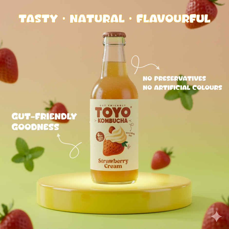 Toyo Kombucha Low Sugar Strawberry Cream