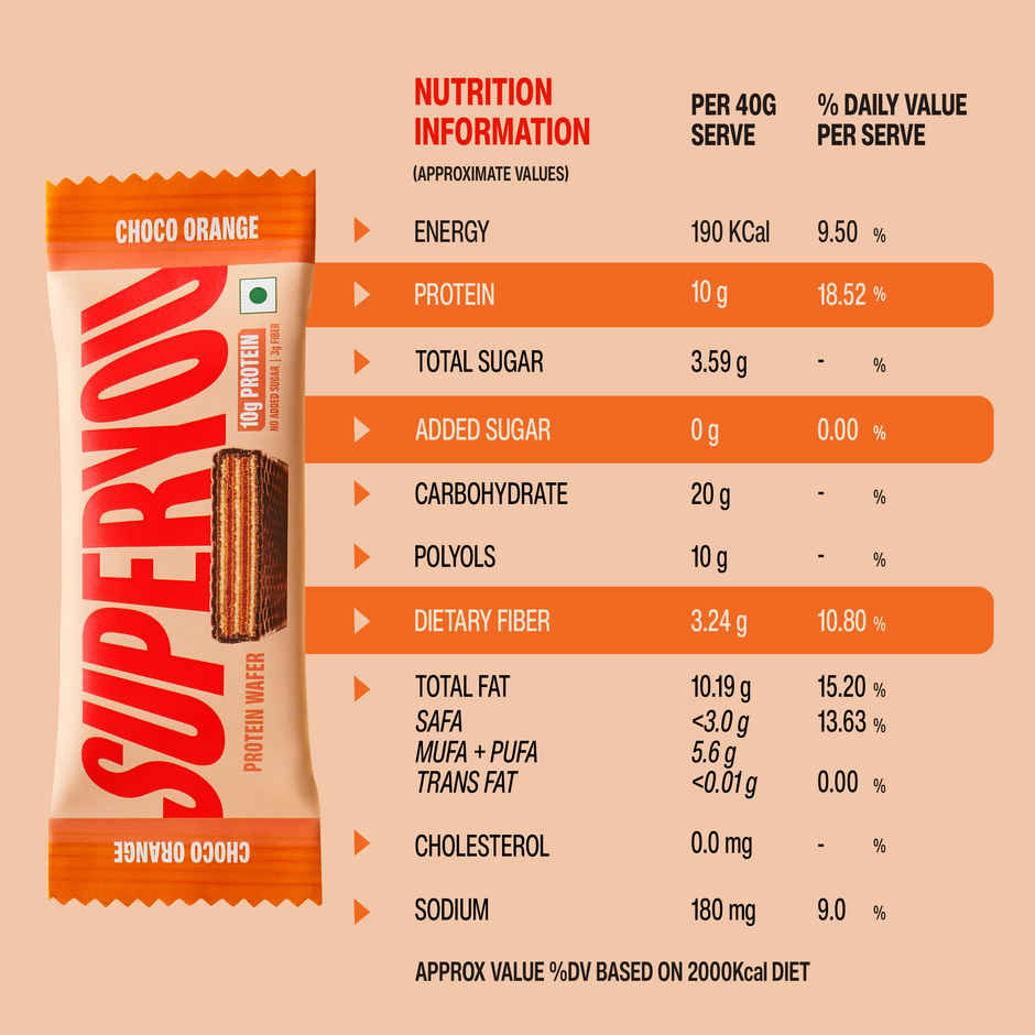 Superyou Orange Cream Wafer Protein Bar