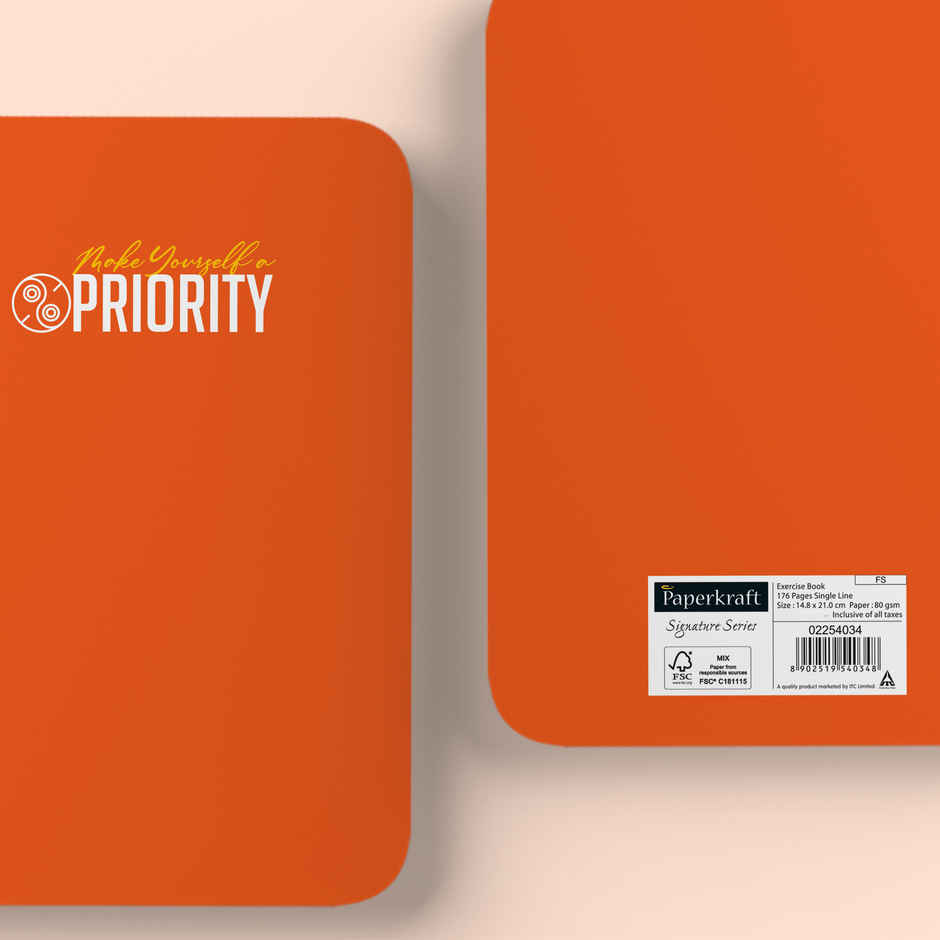 Paperkraft | Signature Series | A5 Size | 176 Pages | 80 Gsm | Single Line | Assorted