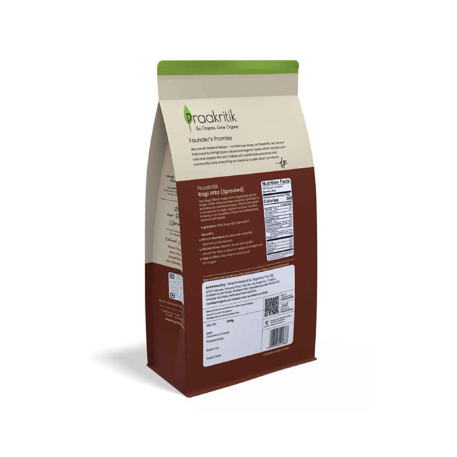 Praakritik Organic Sprouted Ragi Atta