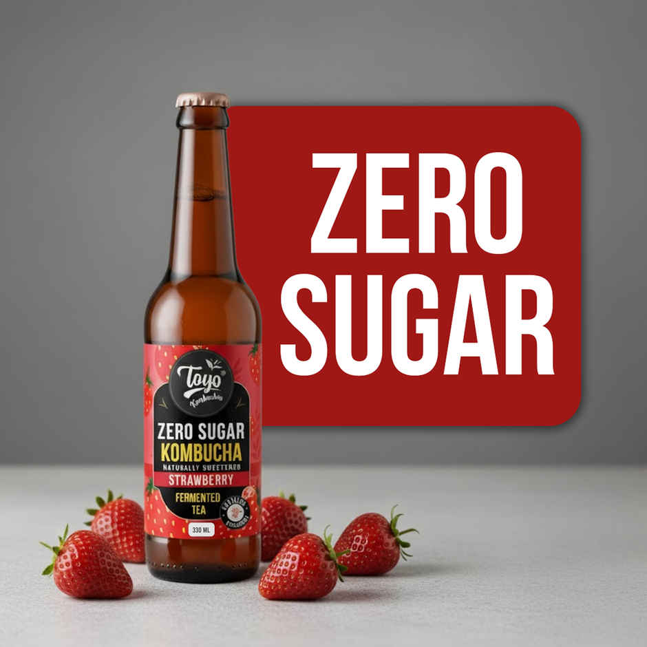 Toyo Kombucha Zero Sugar Strawberry | Non-Alcoholic Kombucha
