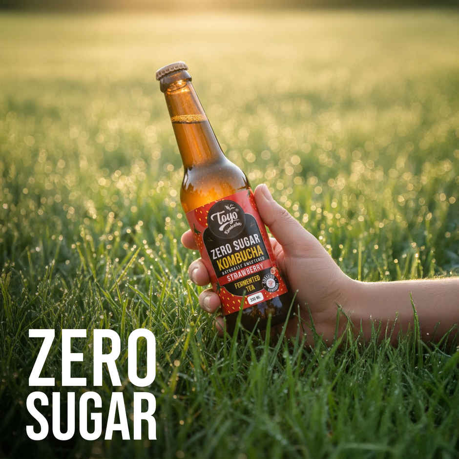 Toyo Kombucha Zero Sugar Strawberry | Non-Alcoholic Kombucha