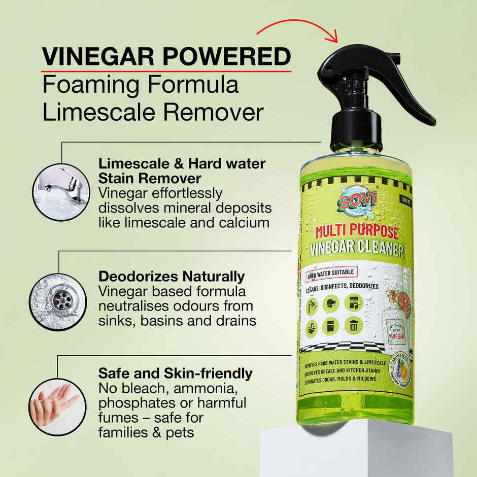 Sovi Multipurpose Vinegar Cleaner | Bathroom - Kitchen Cleaner | Degreaser | Lavender | Pack Of 2