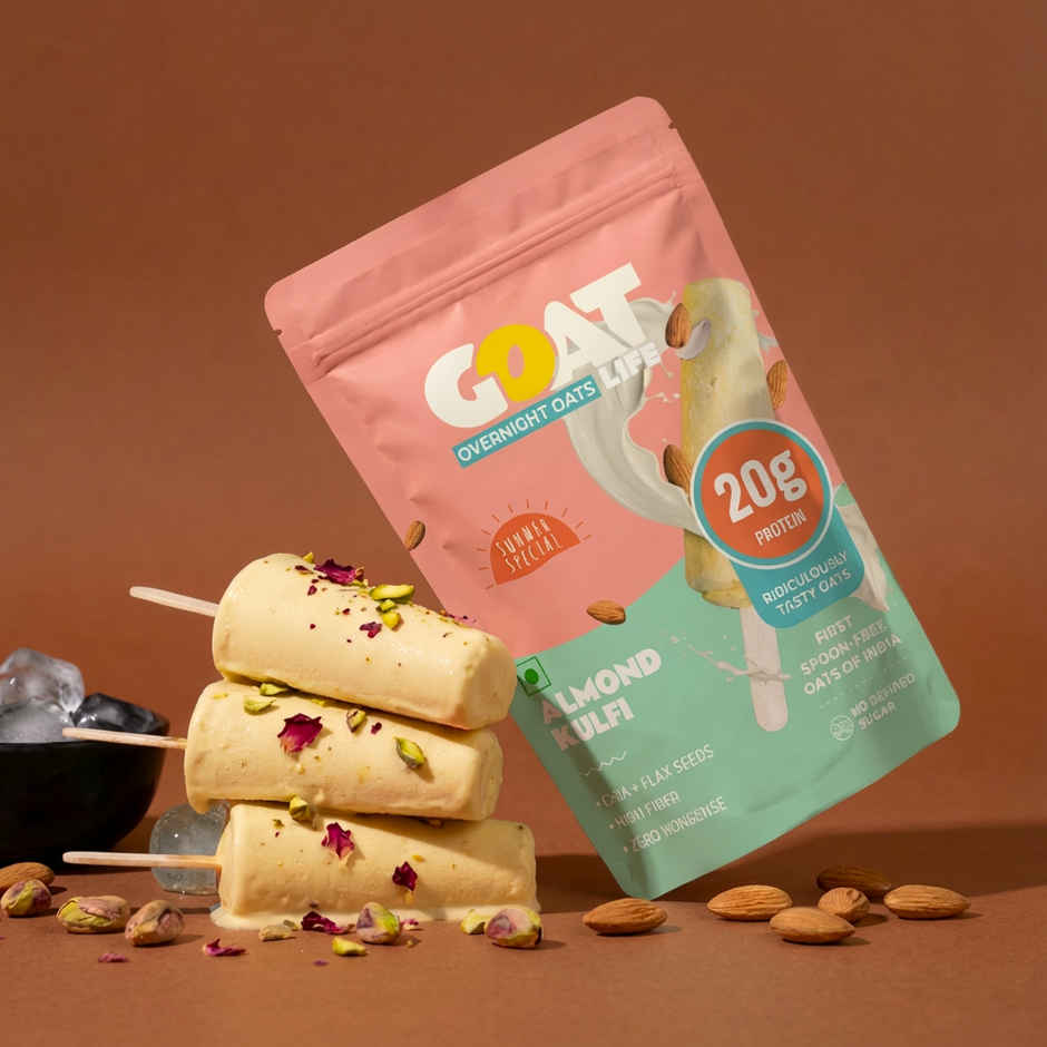 GOAT Life Almond Kulfi High-Protein Overnight Oats