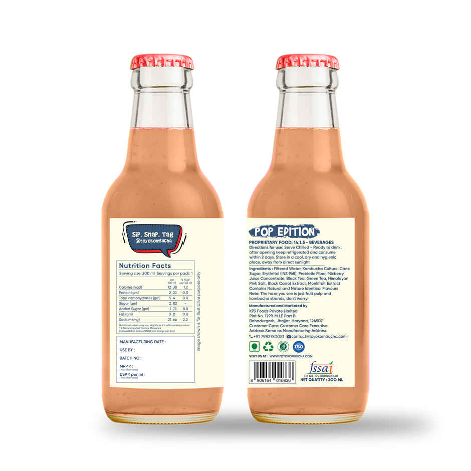 Toyo Kombucha Low Sugar Cherry Berry