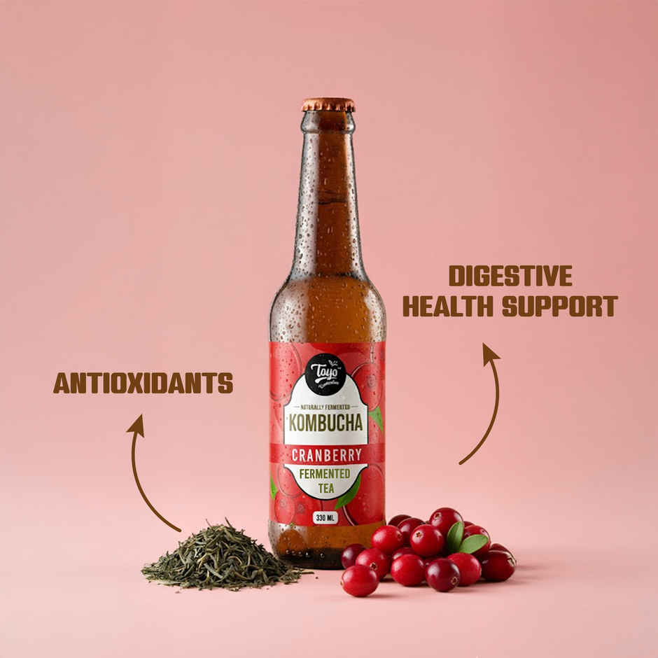 Toyo Kombucha Low Sugar Cranberry | Non-Alcoholic Kombucha