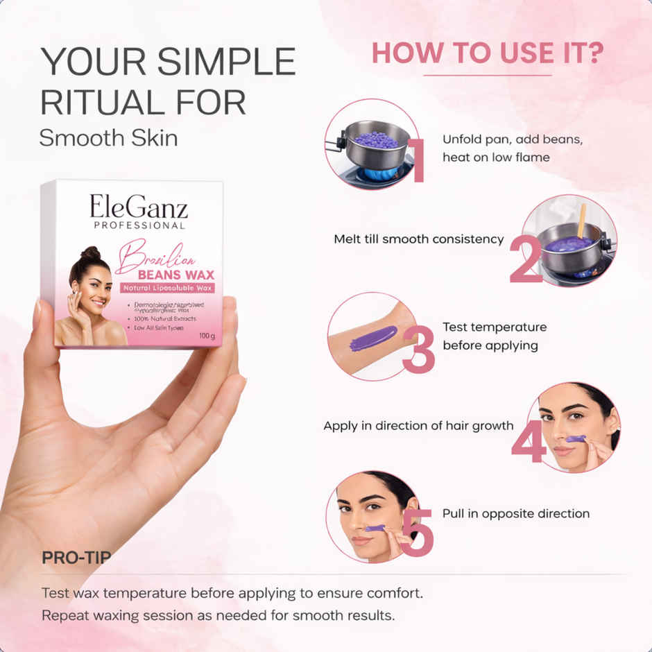 EleGanz Professional Brazilian Beans Hair Removal Natural Liposoluble Wax