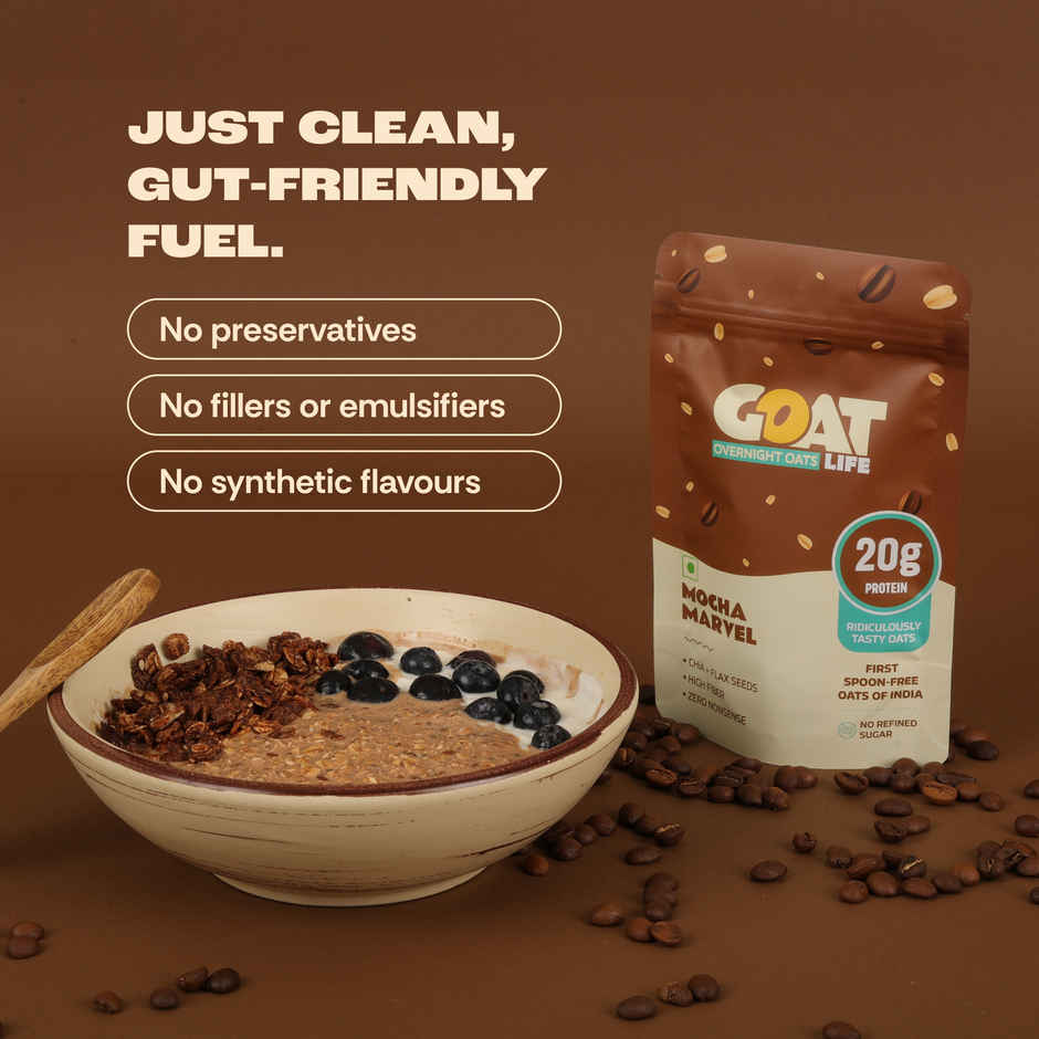 GOAT Life Mocha Marvel High-Protein Overnight Oats