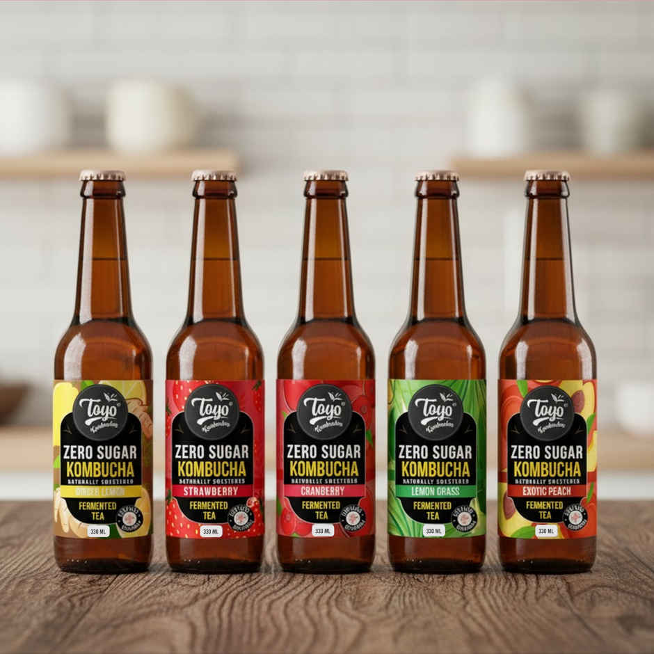 Toyo Kombucha Zero Sugar Strawberry | Non-Alcoholic Kombucha