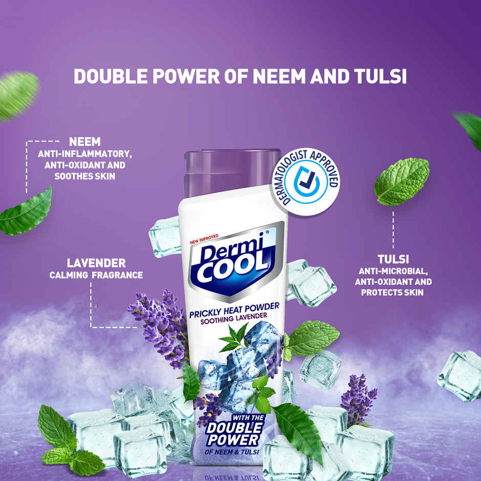 Dermicool Prickly Heat Powder Soothing Lavender + Dermicool Free
